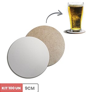 Porta Copo Protetor De Mesa Bolacha Em MDF Branco 9Cm 100 Un