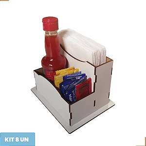 Porta Guardanapo MDF Branco - Kit com 8 para Festas e Bares