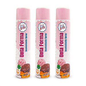 Unta Forma Desmoldante Spray 400ml Bolo Confeitaria Kit 3 Un
