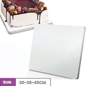 Tabuleiro Para Bolo em MDF 9mm Kit C/ 9 Tabua de Confeitaria