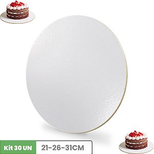 Cake Board Para Bolo em MDF 3mm Kit C/30 Tabua De Bolo