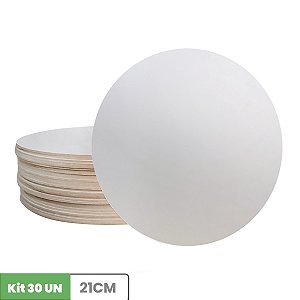 Cake Board Kit C/30 MDF 3mm Confeitaria 21 Cm Tábua Bolo