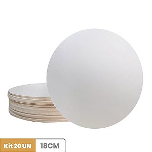 Cake Board Kit C/20 MDF 3mm Confeitaria 18Cm Tábua De Bolo