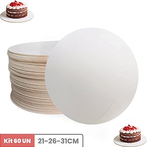 Cake Board Para Bolo em MDF 3mm Kit C/60 Tabua De Bolo