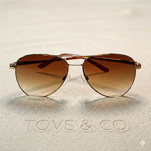 Óculos de Sol Unissex Floripa Aviador Dourado Marrom – UV400 | TOVE & CO