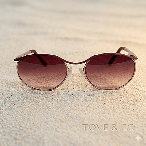 Óculos de Sol Oval Dourado com Lente Rosé – Rio de Janeiro | TOVE & CO