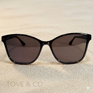 Óculos de Sol Garopaba Preto – Coleção Costa | Acetato Preto com Lente Preta