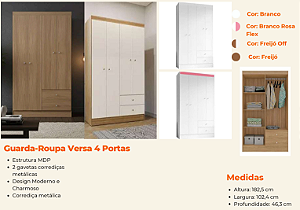Guarda Roupa Versa 4 Portas