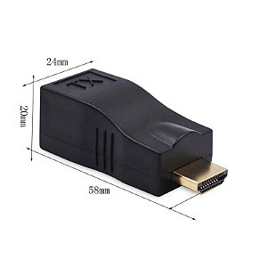 Extensor Hdmi 3D 30 Metros 1 Via Cabo De Rede Rj45 Cat5e/6