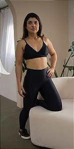 Conjunto Legging Básica Alta Compressão, Top Costas Finas
