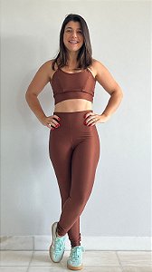 Conjunto Legging Básica Alta Compressão, Top Básico