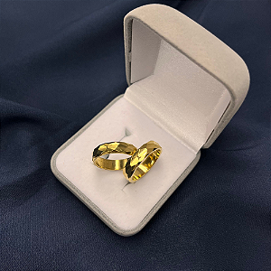 Par de Alianças Detalhadas 5mm | Exclusiva