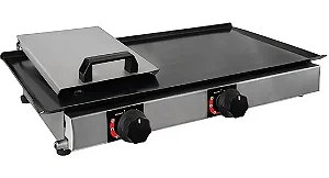 Chapa Para Lanche Hot Dog Hamburguer À Gás 30x60 C/ Prensa