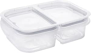 Pote Hermético Marmita com divisória Plastil 500 ml Porta frios Com 2 Travas De Segurança Alimentos Perfeito Para Frios Petiscos Frutas Marmitinha E Com Anel de Vedação Material BPA Free