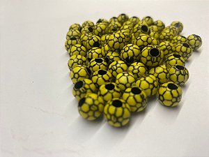 Miçangas Pesca Bola Futebol Amarelo 10mm