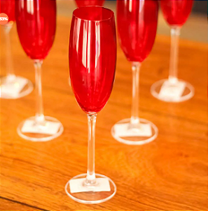 Conjunto 6 Taças Cristal Vermelho 200ml Wolff