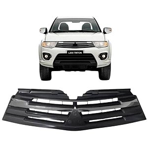 Grade Dianteira Mitsubishi L200 Triton 2015 2016 Com Friso Cinza Cromado