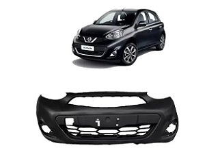 Parachoque Dianteiro Nissan March 2014 2015 2016 2017 2018 2019 2020 Com Furo Para Friso