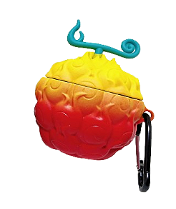 Case capa Silicone para AirPods Fruta Mera Mera no Mi - One Piece