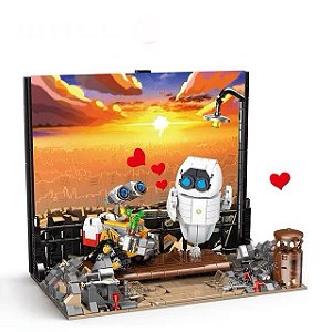 Diorama Wall-E e Eva Disney - Blocos de Montar