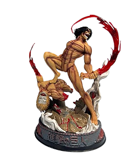 Estátua Eren Yeager 30cm Titan Battle - Attack On Titan