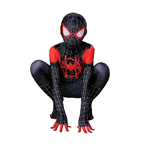 Fantasia Cosplay Homem Aranha Miles Morales - Infantil