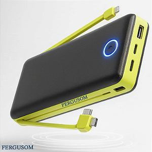 Power Bank 10000mah Carregador Portátil Turbo Rápido Universal Celular - Marca Fergusom - Melhor Carregador Portátil