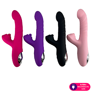 Vibrador Ponto G com Estimulador Clitoriano (Consultar Cores Disponíveis)