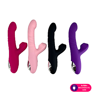 Vibrador ponto G com estimulador Clitoriano de Pulsação (Consultar Cores Disponíveis)