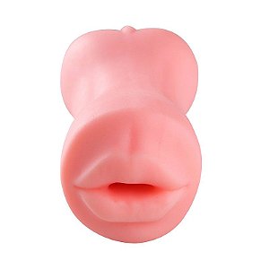 Masturbador Masculino Duplo em Cyberskin - Boca e Vagina
