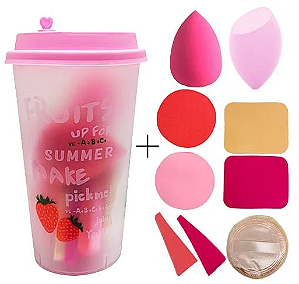 Kit Copo com 09 Esponjas para Maquiagem QBM00508