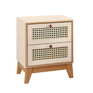 Mesa De Cabeceira Ferrara Off White/Freijo