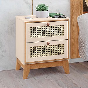 MESA DE CABECEIRA FERRARA OFF WHITE  / FREIJO