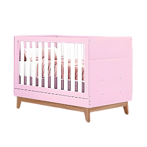 BERÇO LUCCA 02 EM 01 ROSA SECO