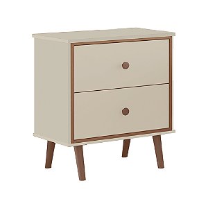 MESA DE CABECEIRA MONZA - OFF WHITE/FREIJO