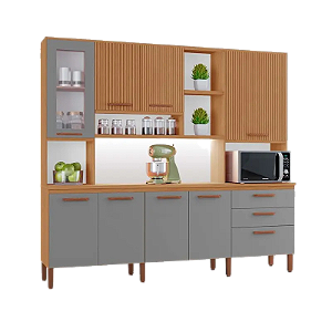 KIT ARMARIO DIANA FREIJO / GRAFITE / CANELADO