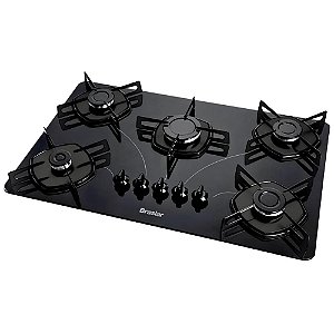 FOGAO COOKTOP BRASLAR 05 BOCAS POP - PRETO