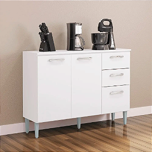 BALCAO LAVINIA 3P2G C/TAMPO - BRANCO