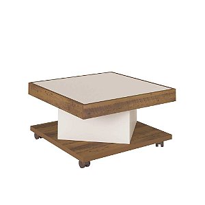 MESA CENTRO SAARA COR PINHO OFF WHITE