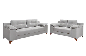 CONJUNTO ESTOFADO IBIZA 2 E 3 LUGARES - PRATA A206