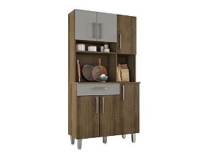 Kit Armario Leticia 03 Portas - Mel/Titanio