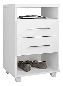 Mesa De Cabeceira Valente - Branco Brilho