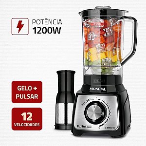 Liquidificador L1200 Mondial 12 Velocidades Preto