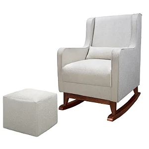 POLTRONA DE AMAMENTAÇÃO SOPHIA C/PE CANOA E PUFF RETO