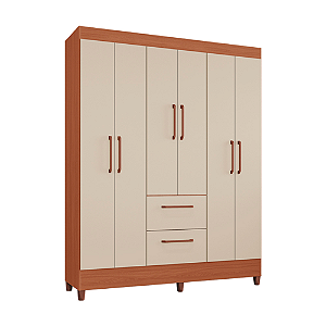 Roupeiro Star 06 Portas Freijó / Off White