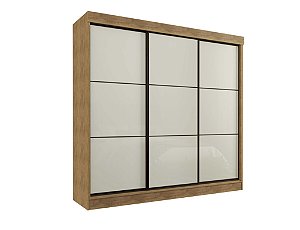 Roupeiro Tokio 03 Portas De Correr - Cedro/Areia