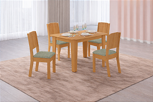 Sala De Jantar Tais 1.20 + 4 Cadeiras Star Freijo Freijo Stanley