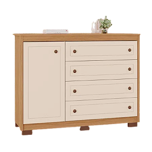 Cômoda Americana Sem Espelho Freijo/Off White