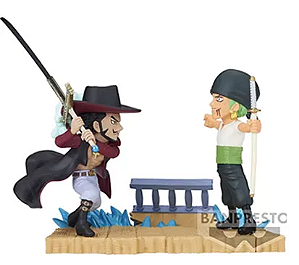 Diorama Zoro Vs Dracule Mihawk One Piece World Collectible - Bandai Banpresto