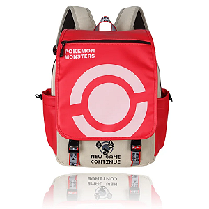 Mochila Escolar Lona e Corino Pokémon Monsters